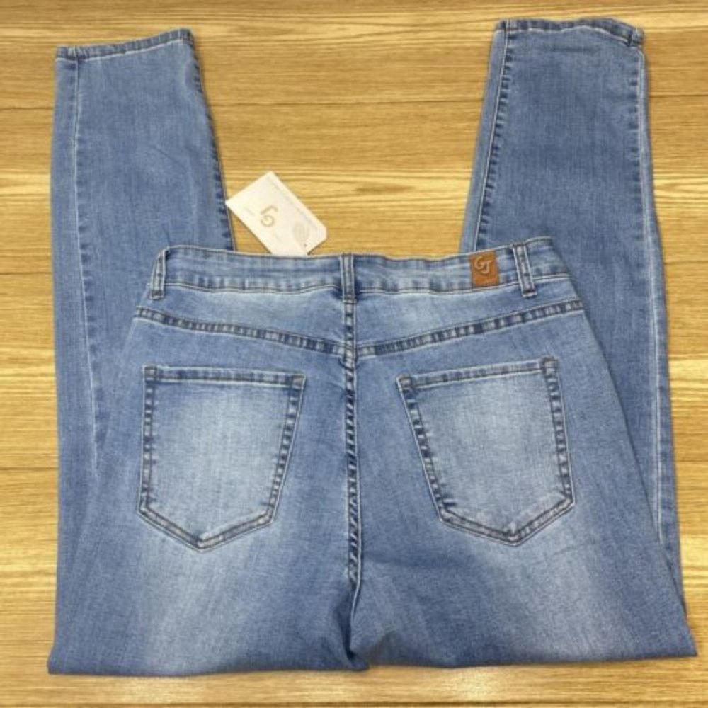 Womens Gogo Jean Skinny Jeans High Rise Distressed Denim Pants Size 14 - Picture 4 of 16